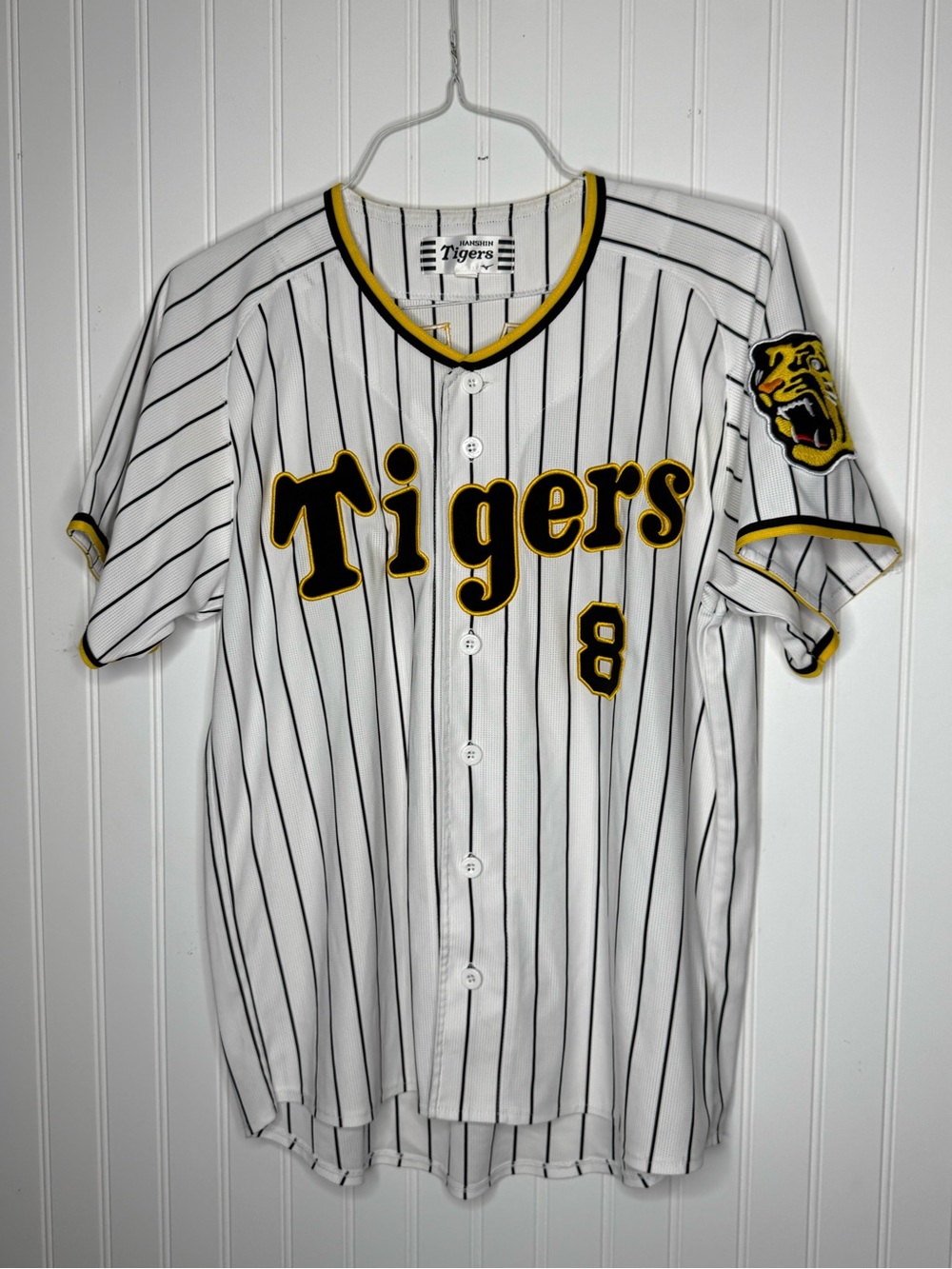 Mizuno Hanshin Tigers Teruaki Sato #8 Home Uniform Japan Baseball Jersey Medium